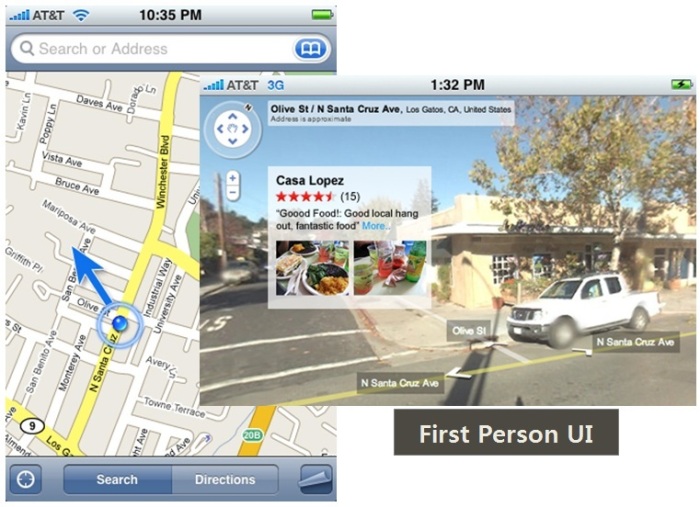 Orientation Display On the Location Map and First Person UI With Digital Compass 